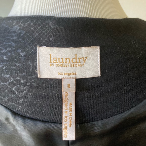 Laundry By Shelli Segal Black Polyester Rayon Long Blazer size 8 - Picture 12 of 16